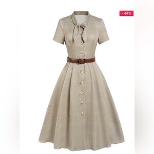 NWT Retro Stage 1940S Windowpane Plaid dress